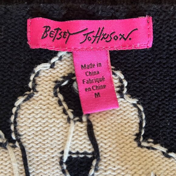 Vintage Betsey Johnson Skull Key Cropped Cardigan - Picture 10 of 10